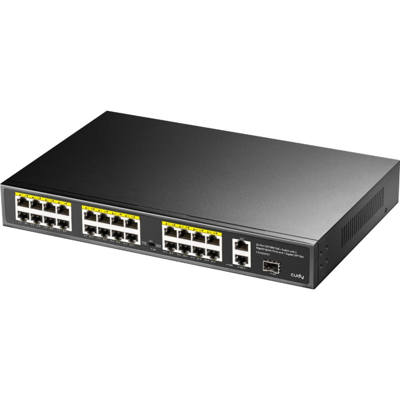 Afbeelding laden in galerijviewer, Cudy 24-port 10 100m poe+ switch (zwart)

