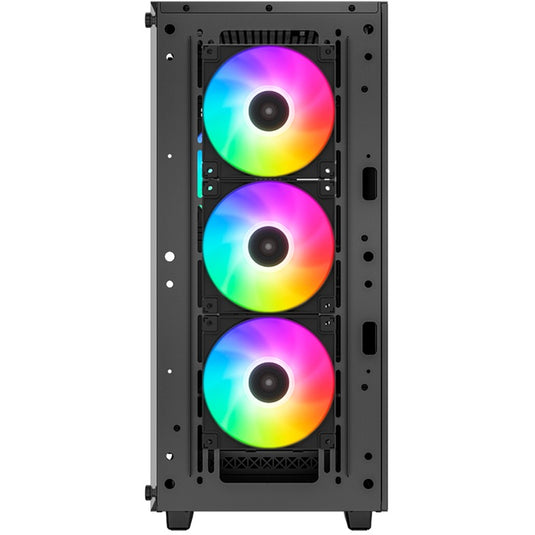 Deepcool cc560 argb v2 midi tower behuizing (zwart | 2x usb-a | rgb | tempered glass)