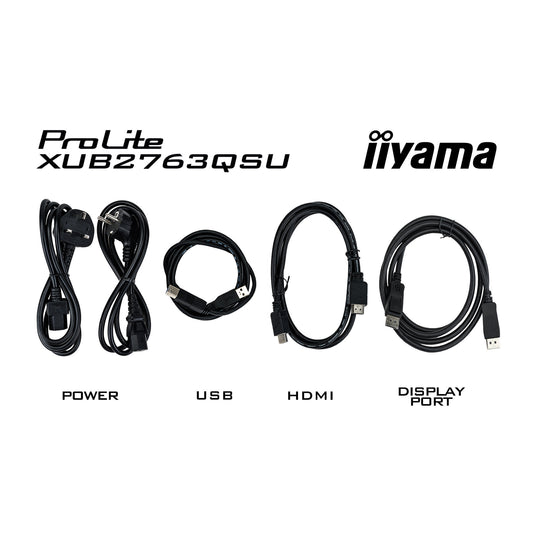 Iiyama prolite xub2763qsu-b1 27 monitor (zwart, hdmi, displayport, 2x usb-a, usb-b)