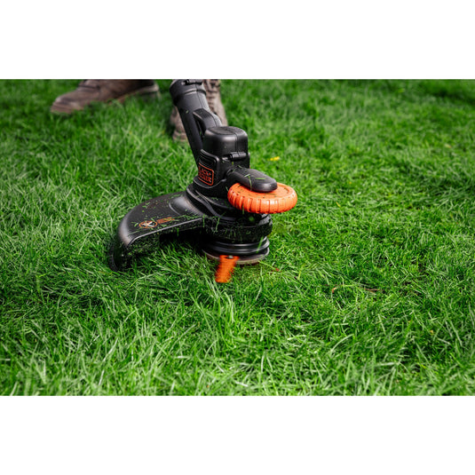 Black+decker 18v trimmer met 2 messen en accu grastrimmer (zwart oranje, 25 cm, accu inbegrepen)