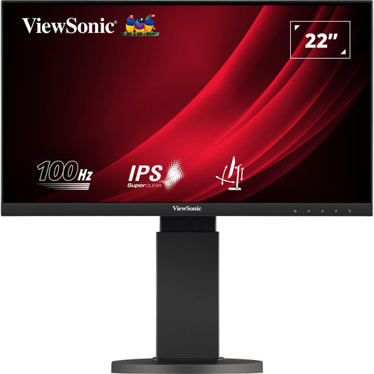 Viewsonic vg2208a 22 monitor (zwart, 1x hdmi, 1x displayport, usb-c, usb-a, sound, 100 hz)