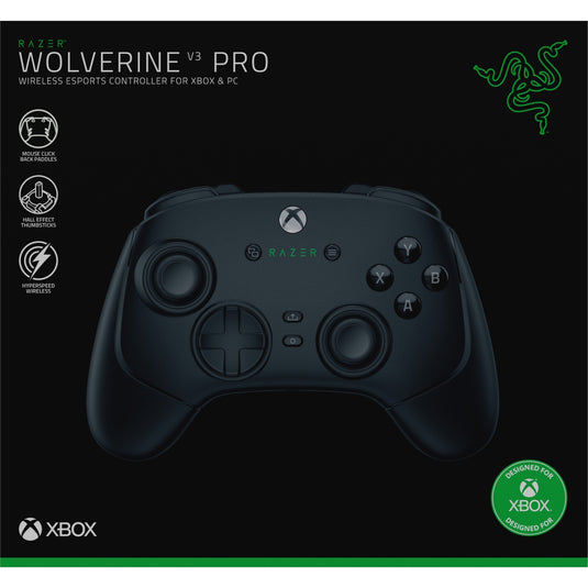 Razer wolverine v3 pro gamepad (zwart, xbox, pc)