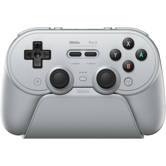 8bitdo pro 3 bluetooth gamepad (grijs zwart, switch 1 2, pc, android, 2.4 ghz bluetooth usb)