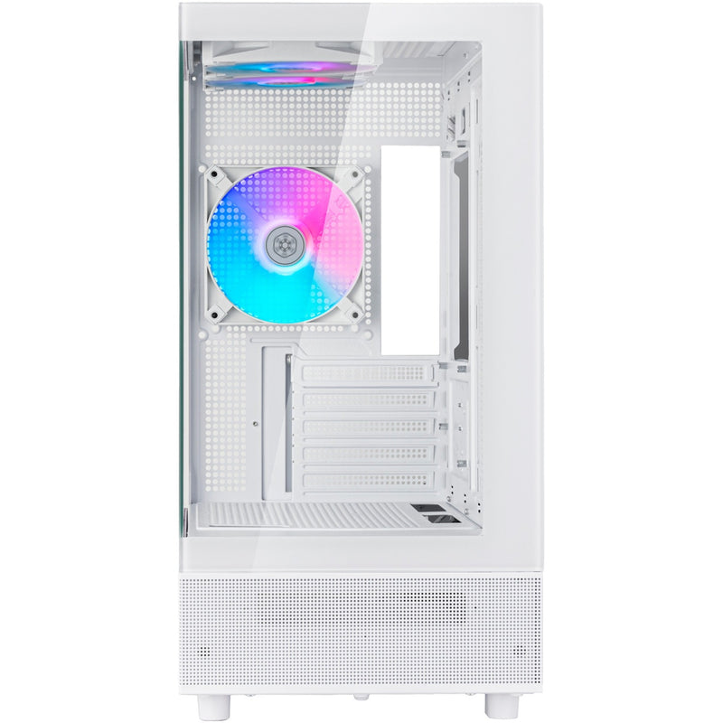 Afbeelding laden in galerijviewer, Silverstone lucid 04 mini tower behuizing (wit | 2x usb-a | 1x usb-c | rgb | tempered glass)
