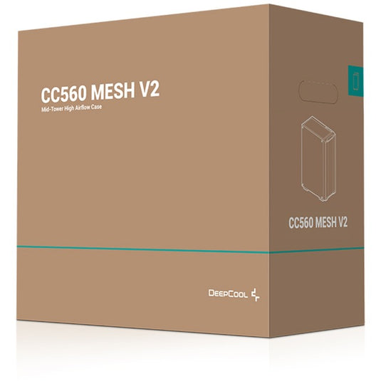 Deepcool cc560 mesh v2 midi tower behuizing (zwart | 2x usb-a | rgb | window)