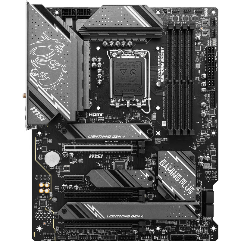 Afbeelding laden in galerijviewer, Msi z790 gaming plus wifi socket 1700 moederbord (grijs zwart, raid, 2.5 gb-lan, wi-fi 6e, bt, sound, atx)
