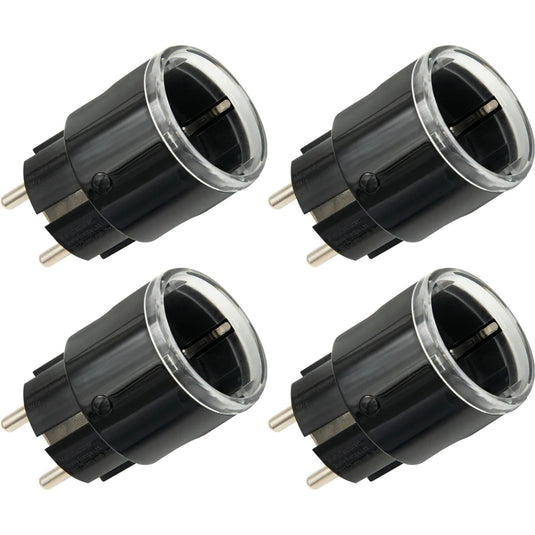Shelly plug s gen3 slimme wifi, 4 stuks stekker (zwart, matter, wifi, bluetooth)