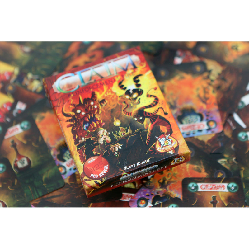 Afbeelding laden in galerijviewer, White goblin games claim reinforcements: fire kaartspel (nederlands, uitbreiding, 2 spelers, 25 minuten, vanaf 10 jaar)
