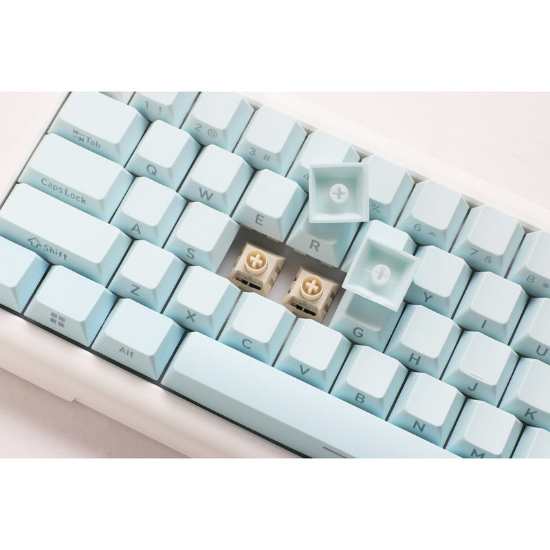 Afbeelding laden in galerijviewer, Ducky projectd tinker 65 - pom edition met qmk via rgb mechanisch toetsenbord (lichtblauw, us lay-out (qwerty), kailh box cream pro, 65%, rgb leds, double-shot pbt, hot-swappable pom, gasket mount)
