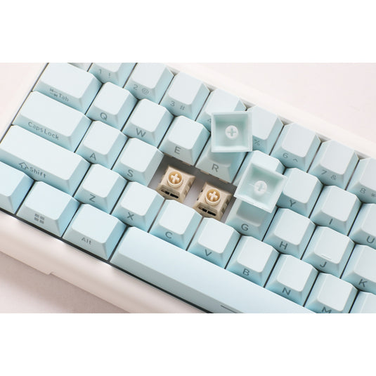 Ducky projectd tinker 65 - pom edition met qmk via rgb mechanisch toetsenbord (lichtblauw, us lay-out (qwerty), kailh box cream pro, 65%, rgb leds, double-shot pbt, hot-swappable pom, gasket mount)