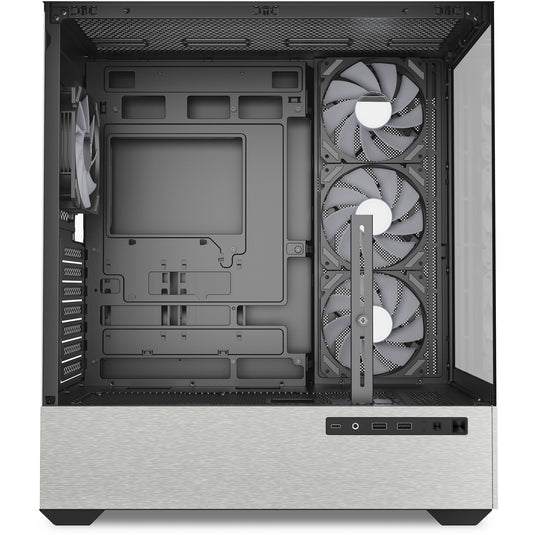 Sharkoon ak7 argb midi tower behuizing (zwart | 2x usb-a | 1x usb-c | rgb | tempered glass)