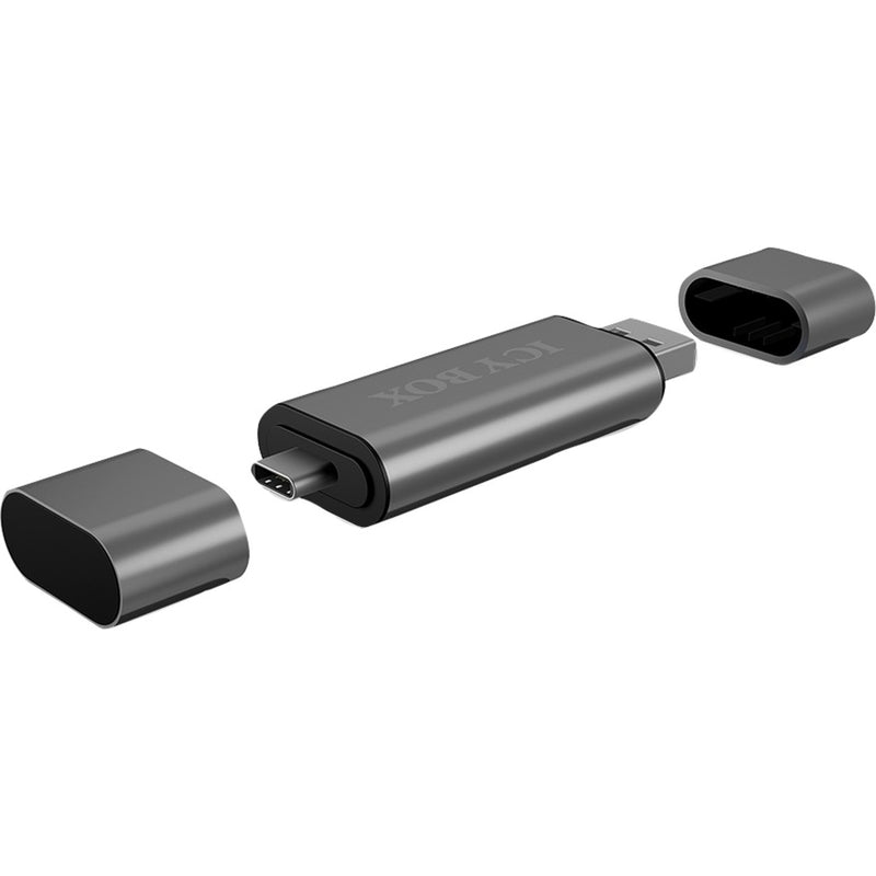 Afbeelding laden in galerijviewer, Icy box ib-cr200-c externe cardreader met multi-usb connector kaartlezer (antraciet)
