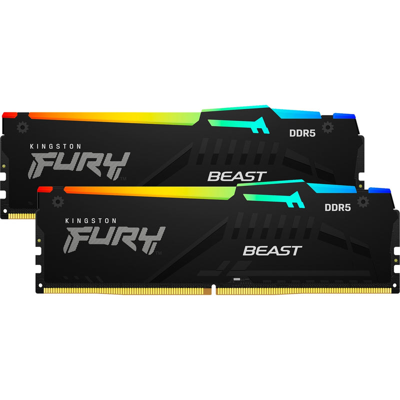 Afbeelding laden in galerijviewer, Kingston fury beast rgb 32 gb ddr5-6000 (2x 16 gb) werkgeheugen (zwart, kf560c36bbe2ak2-32, xmp 3.0)
