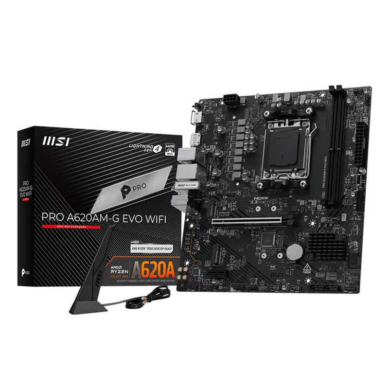 Afbeelding laden in galerijviewer, Msi pro a620am-g evo wifi socket am5 moederbord (raid, 2.5gb-lan, wifi, bt, sound, µatx)
