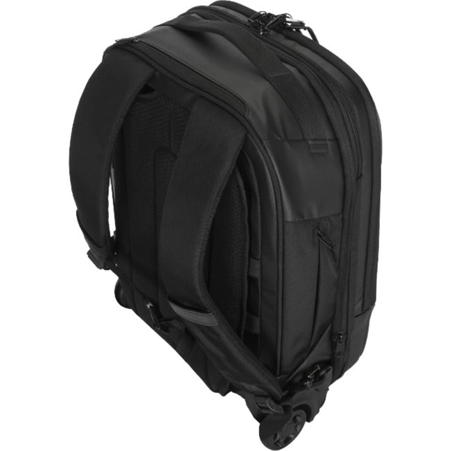 Afbeelding laden in galerijviewer, Targus 15.6” ecosmart mobile tech traveler rolling backpack trolley (zwart)
