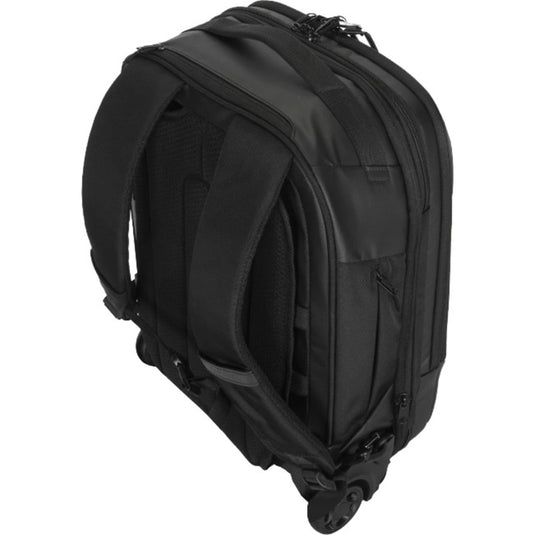 Targus 15.6” ecosmart mobile tech traveler rolling backpack trolley (zwart)