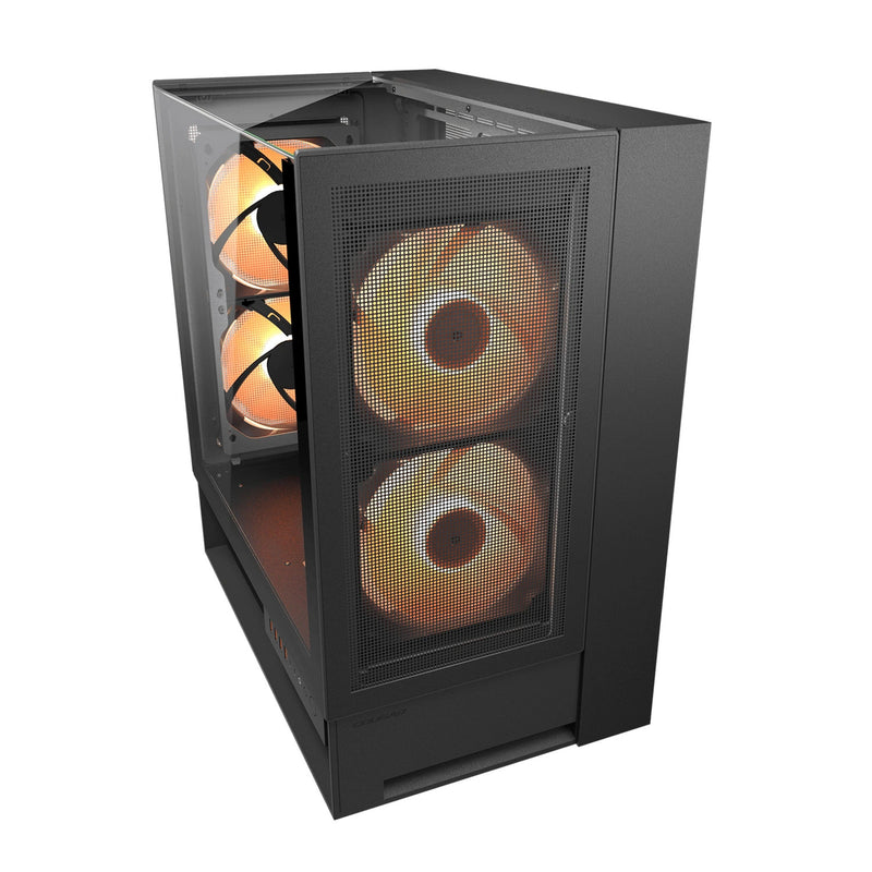 Afbeelding laden in galerijviewer, Cougar omnyx midi tower behuizing (zwart | 4x usb-a | 2x usb-c | tempered glass)
