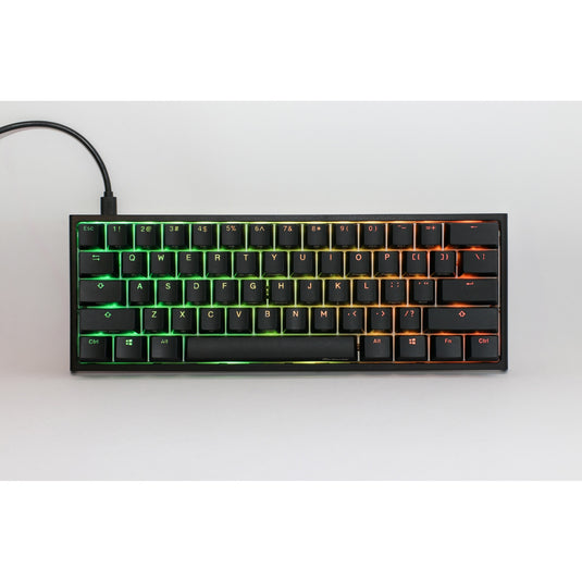 Ducky one 2 pro mini classic rgb mechanisch gaming toetsenbord (zwart, us lay-out (qwerty), cherry mx speed silver, 60%, rgb led, double-shot pbt, quack mechanics)