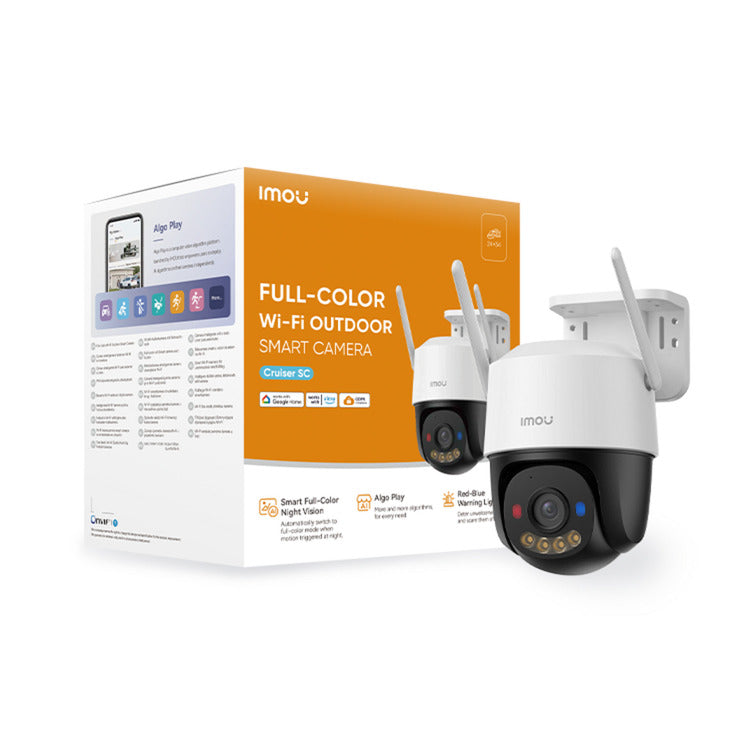 Afbeelding laden in galerijviewer, Imou cruiser sc 4k - beveiligingscamera voor buiten – 4k ultra hd (8mp) – 360° pan tilt – slimme persoonsdetectie tracking – kleur nachtzicht – sirene waarschuwingslicht – wi-fi 6 poe
