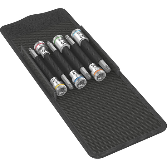 Wera 8767 b torx® hf 1 zyklop bitdoppen set torx dopsleutel (6-delig, met vasthoudfunctie, 3 8 -aandrijving)