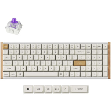 Keychron k4 he-q1 special edition mechanisch toetsenbord (wit, us lay-out (qwerty), gateron double-rail magnetic nebula, 96%, osa double-shot keycaps, hot swap, bluetooth | usb-c | 2.4 ghz)