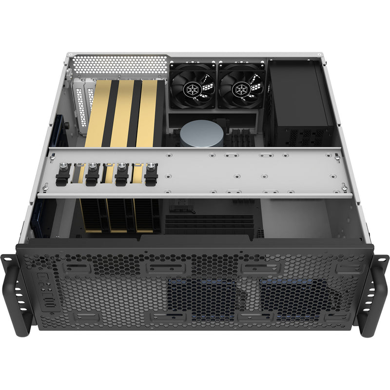 Afbeelding laden in galerijviewer, Silverstone rm4a rack behuizing (zwart | 4u | usb-c)
