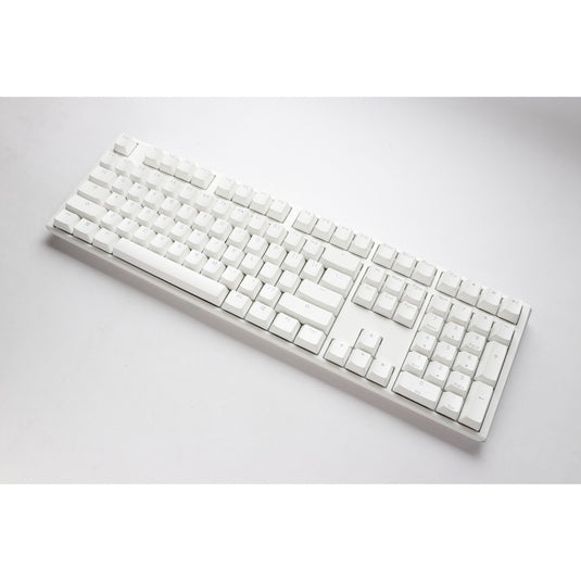 Ducky one 3 classic pure white rgb mechanisch toetsenbord (wit, us lay-out (qwerty), cherry mx silent red, 100%, rgb led, double-shot pbt, hot-swappable, quack mechanics)
