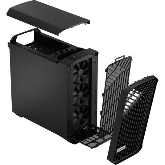 Fractal design torrent black solid midi tower behuizing (zwart | 2x usb-a | 1x usb-c)