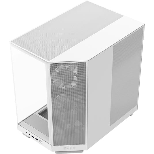 Nzxt h6 flow rgb midi tower behuizing (wit | 2x usb-a | 1x usb-c | rgb | tempered glass)