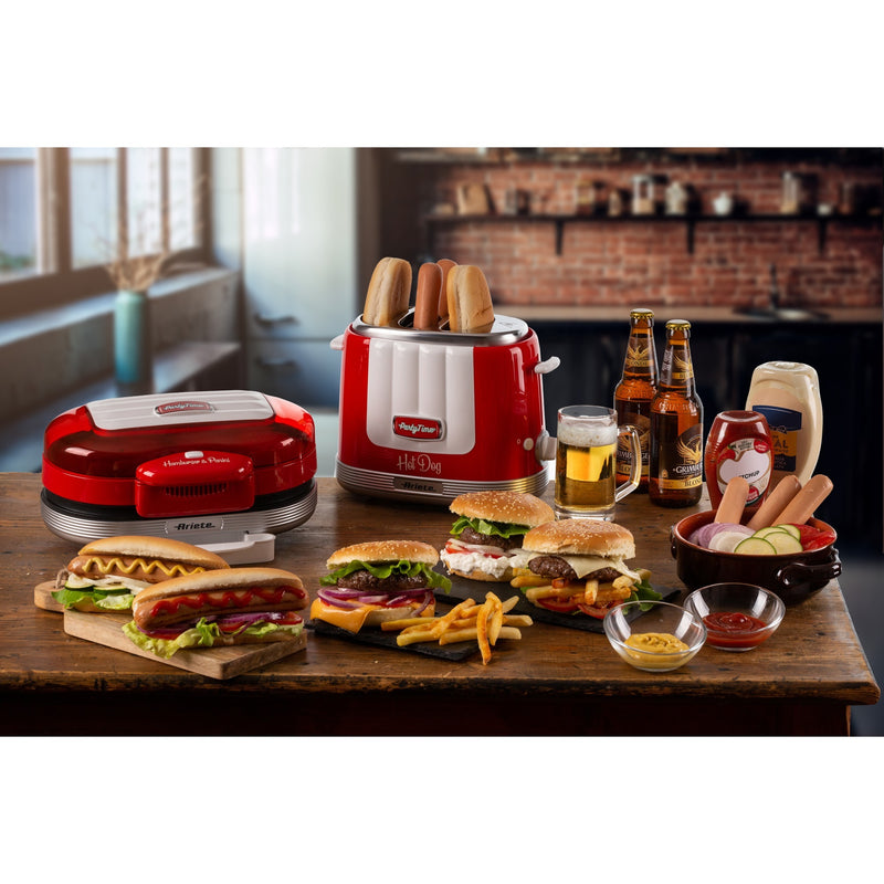 Afbeelding laden in galerijviewer, Ariete party time hotdogmaker 0206 00 hot dog maker (rood wit)
