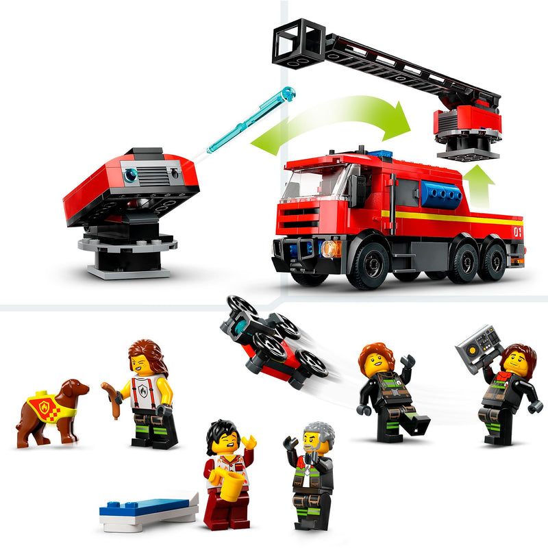 Afbeelding laden in galerijviewer, Lego city - brandweerkazerne en brandweerauto constructiespeelgoed (60414)
