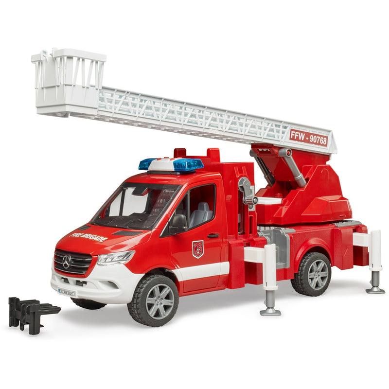 Afbeelding laden in galerijviewer, Bruder mb sprinter brandweerwagen met licht en geluid modelvoertuig (02673)
