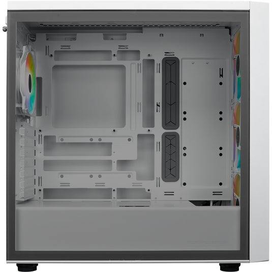 Cooler master masterbox 600 midi tower behuizing (wit | 2x usb-a | 1x usb-c | rgb | tempered glass)