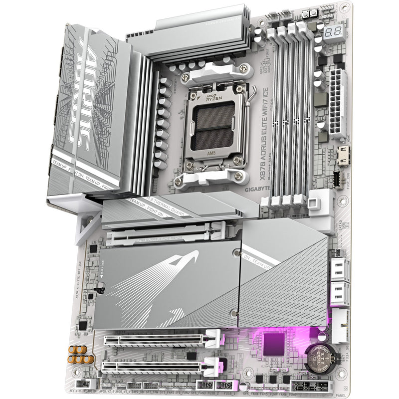 Afbeelding laden in galerijviewer, Gigabyte x870 aorus elite wifi7 ice socket am5 moederbord (zilver, raid, 2,5gb-lan, wi-fi 7, bt, sound, atx)
