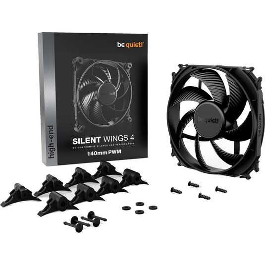 Be quiet! silent wings 4 pwm case fan (zwart, 140 x 140 x 25 mm)