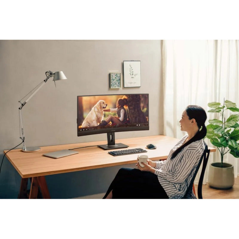 Afbeelding laden in galerijviewer, Viewsonic va3820c uwqhd+ 21:9 curved monitor met usb-c hub 38 ultrawide (zwart, 2x hdmi, 1x displayport, usb-c, usb-b )
