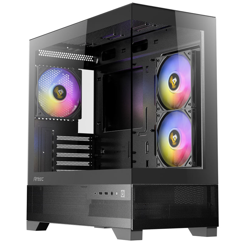 Afbeelding laden in galerijviewer, Antec cx500m rgb mini tower behuizing (zwart | 3x usb-a | tempered glass)
