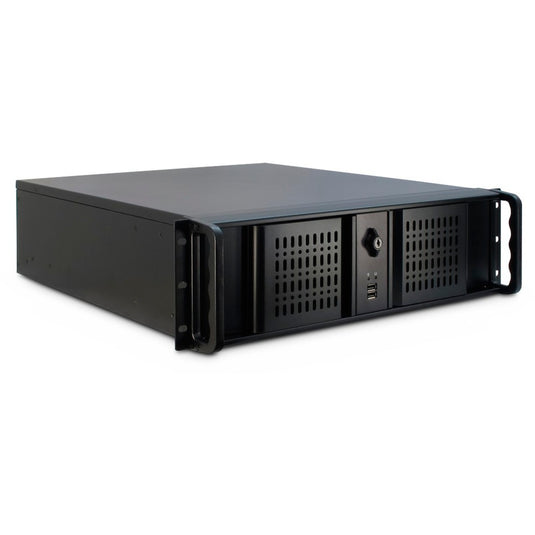 Inter-tech 3u-3098-s rack behuizing (zwart | 2x usb-a)