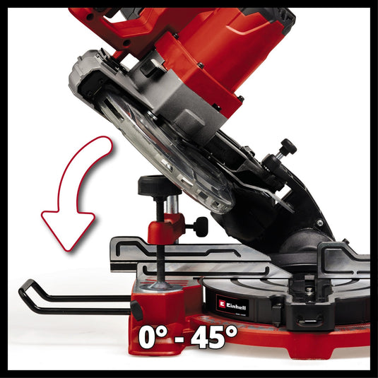 Einhell te-ms 18 8 li-solo accu afkort- verstekzaag afkort- en verstekzaag (rood, accu en oplader niet inbegrepen)