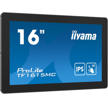 Iiyama prolite tf1615mc-b1 16 touchscreen monitor (zwart, hdmi, displayport, vga, usb-b, rj-45)