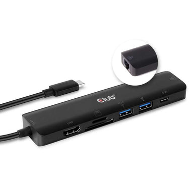 Club 3d csv-1592 usb type c 7-in-1 hub dockingstation (zwart)