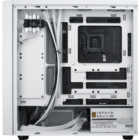 Cooler master masterbox 600 midi tower behuizing (wit | 2x usb-a | 1x usb-c | rgb | tempered glass)