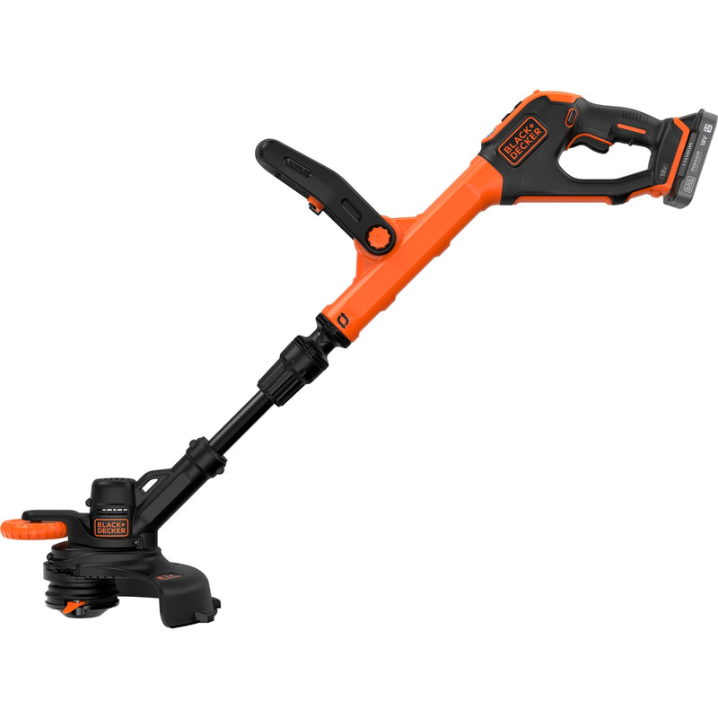 Afbeelding laden in galerijviewer, Black+decker 18v trimmer met 2 messen en accu grastrimmer (zwart oranje, 25 cm, accu inbegrepen)
