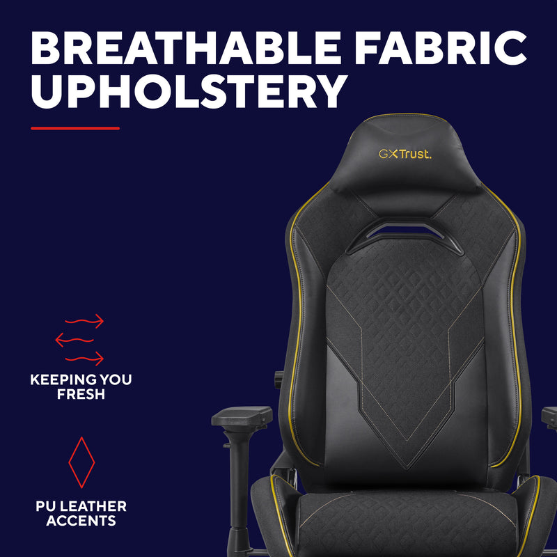 Afbeelding laden in galerijviewer, Trust gxt 721 ruya pro premium comfortabele gaming stoel (zwart geel)
