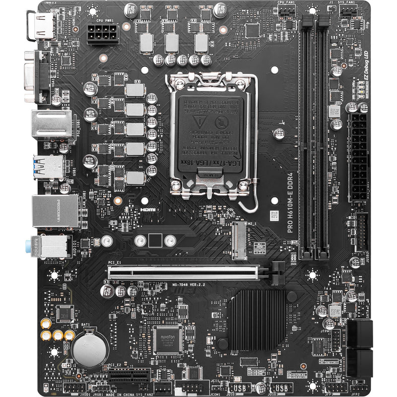 Afbeelding laden in galerijviewer, Msi pro h610m-e ddr4 socket 1700 moederbord (zwart, gb-lan, sound, µatx)
