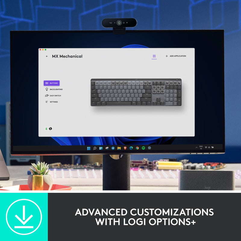 Afbeelding laden in galerijviewer, Logitech mx mechanical toetsenbord (zwart, us-international lay-out (qwerty), 100%, bluetooth)
