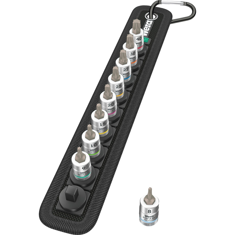 Afbeelding laden in galerijviewer, Wera riem a3 torx hf zyklop bitmoerenset met houderfunctie, 1 4 aandrijving dopsleutel (zwart zilver)
