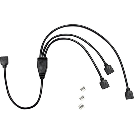 Inter-tech rgb verdeler 3-voudig splitterkabel (zwart)