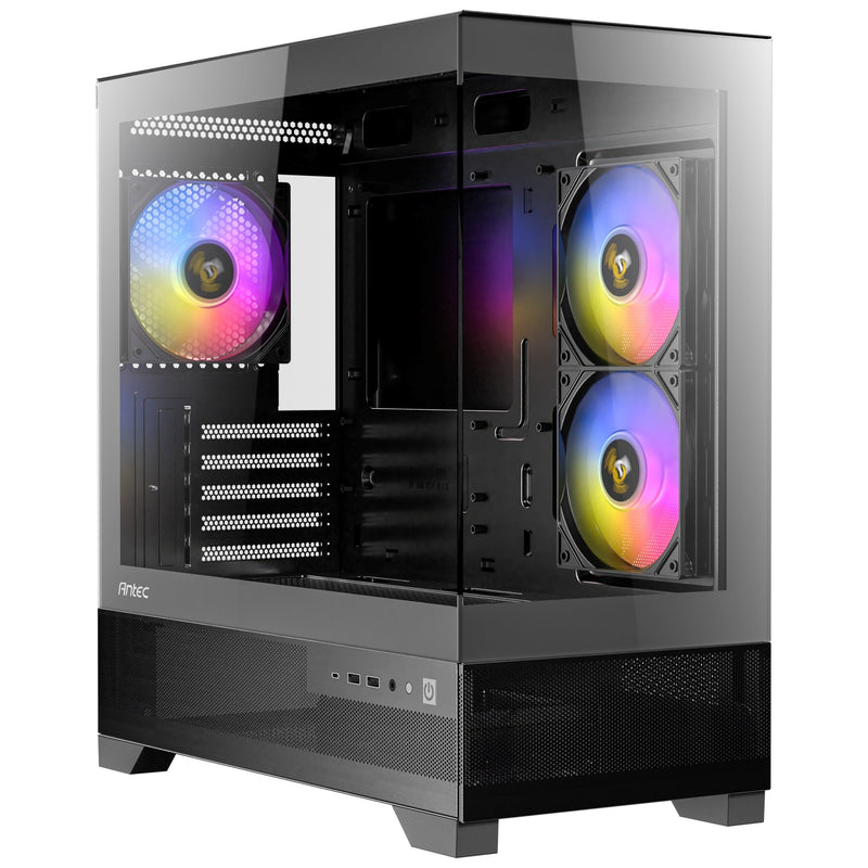 Afbeelding laden in galerijviewer, Antec cx500m rgb mini tower behuizing (zwart | 3x usb-a | tempered glass)
