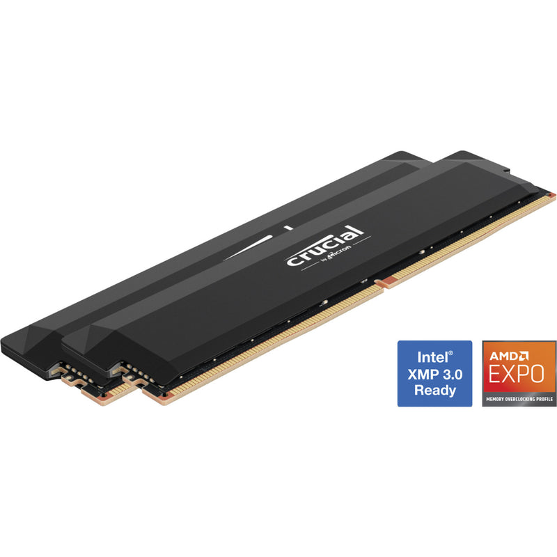 Afbeelding laden in galerijviewer, Crucial 64 gb ddr5-6000 (2x 32 gb) dual-kit werkgeheugen (zwart, cp2k32g60c40u5b, pro oc, xmp 3.0, expo)
